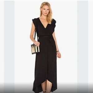 Fame and Partners Black Wrap Dress